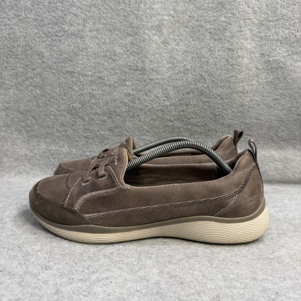Skechers Shoes Womens Size 7.5 Microburst Dark Taupe Slip On Foam Sneakers 23489